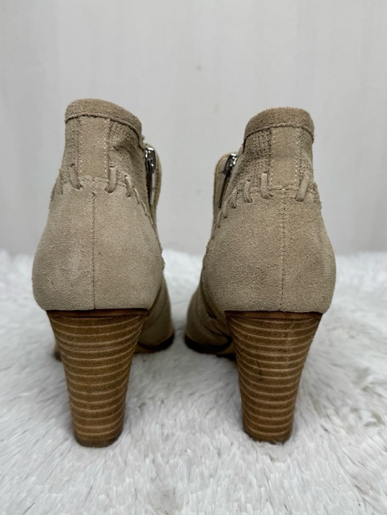 MARC FISHER / Cadis tan suede perforated heeled ankle booties / 7 - Picture 5 of 10